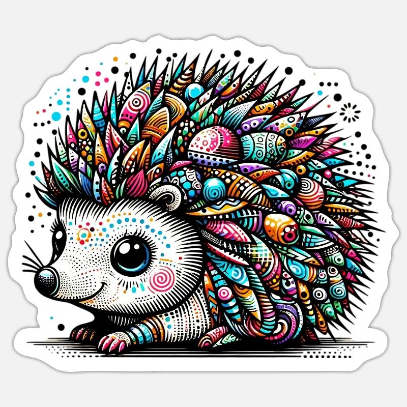 Igel - Sticker Größe S (10 x 10 cm) - Mattweiß