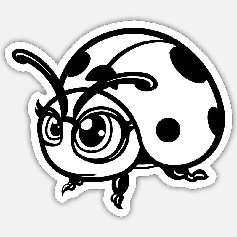 Maikäfer Bande dessinée - Sticker taille S (10 x 10 cm) - blanc mat