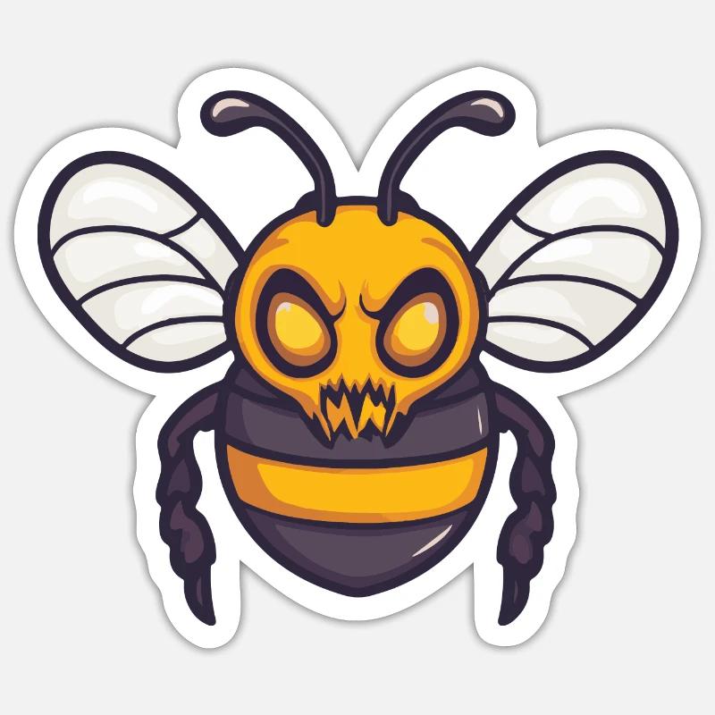 Bee Halloween Comic Zombie - Sticker size S (10 x 10 cm) - white matte