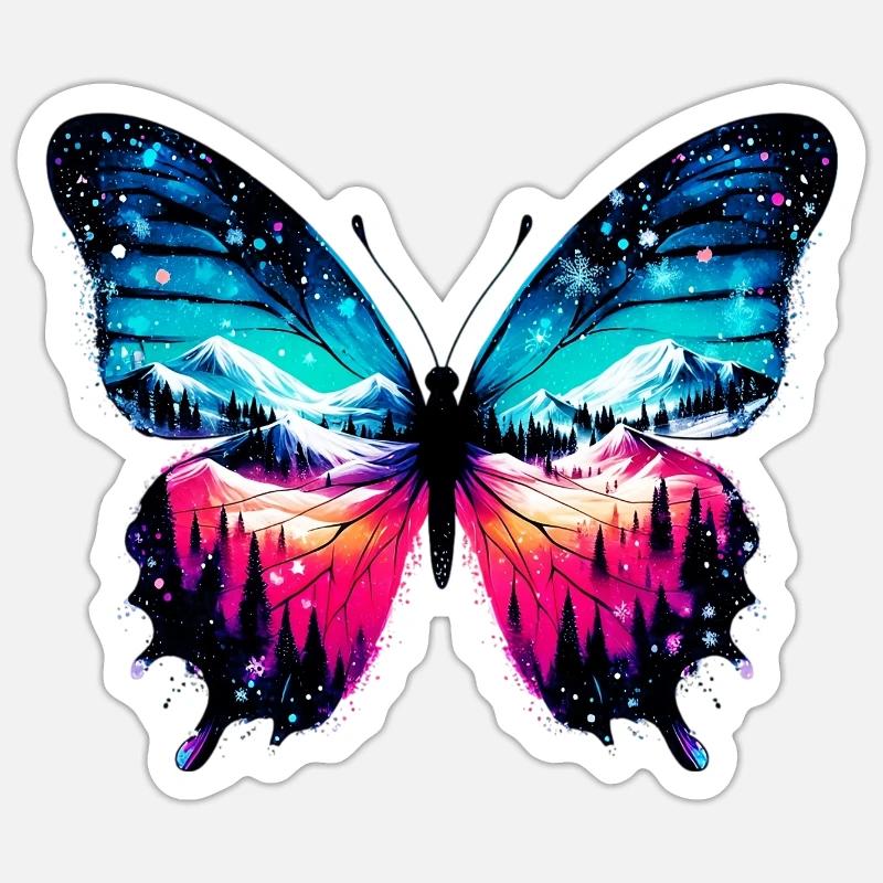 Butterfly - Sticker size S (10 x 10 cm) - white matte