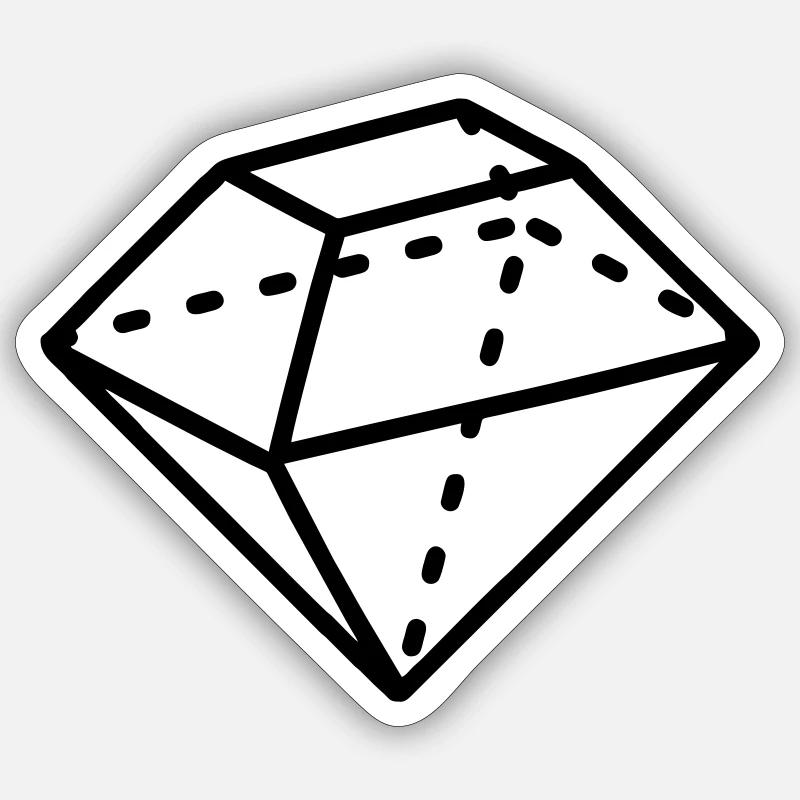 Diamond Math Shape - Sticker size S (10 x 10 cm) - white matte