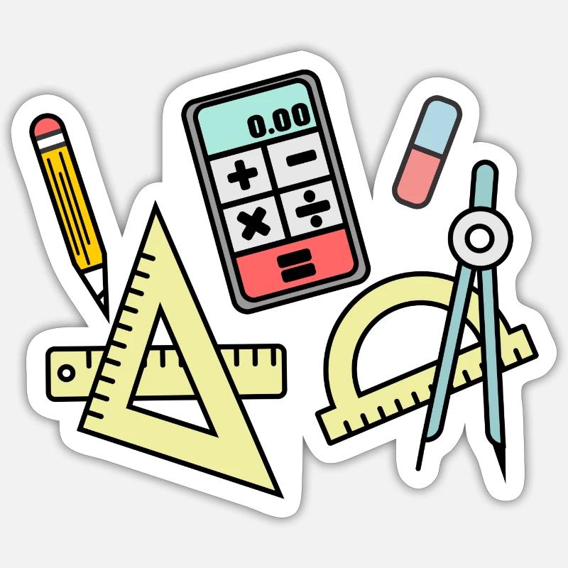Mathematics geometry tools Sticker size S (10 x 10 cm)