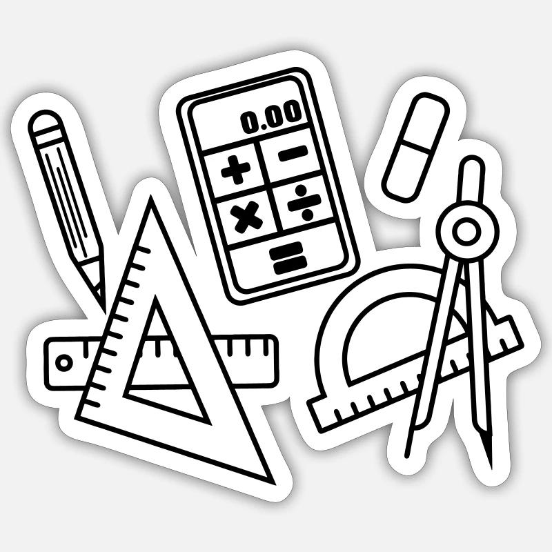 Geometry drawing tool Sticker size S (10 x 10 cm)