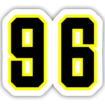 96 Number Leotard - Sticker size S (10 x 10 cm) - white matte - Front