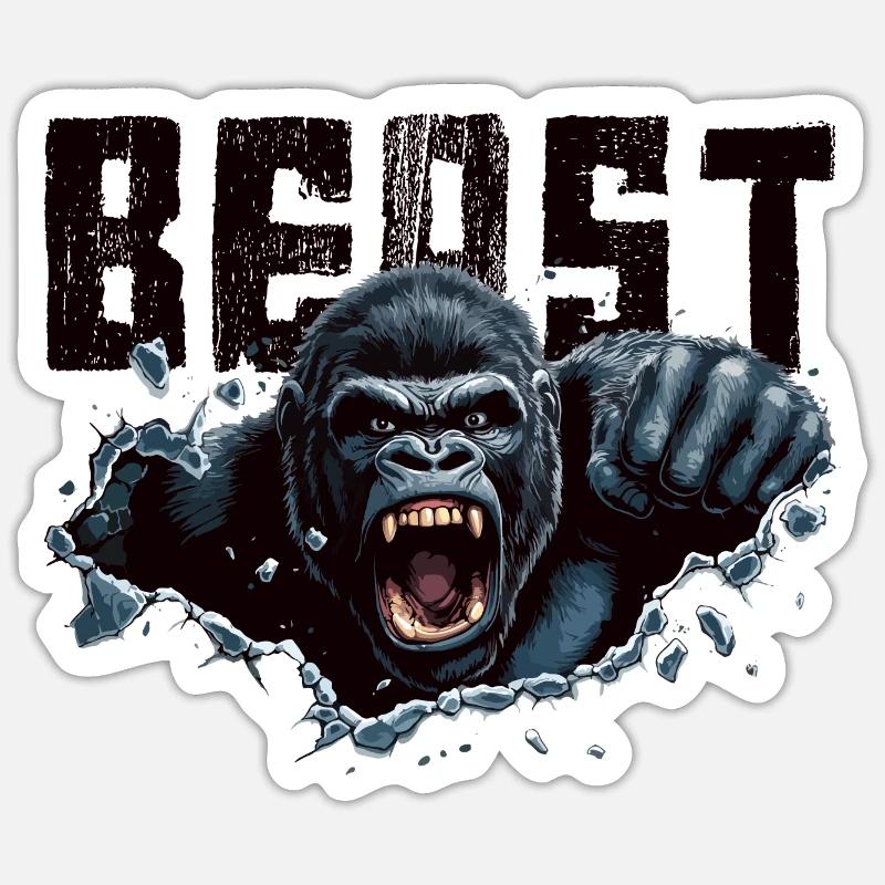 Gorilla Beast Sticker Größe S (10 x 10 cm)