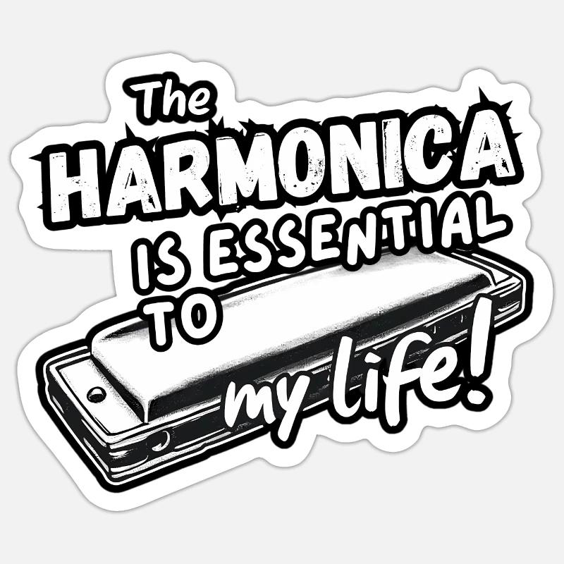 Harmonica Is Essential Sticker taille S (10 x 10 cm)
