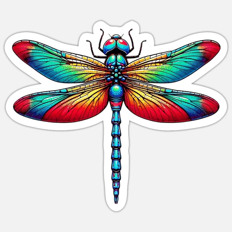 Libelle - Sticker Größe S (10 x 10 cm) - Mattweiß