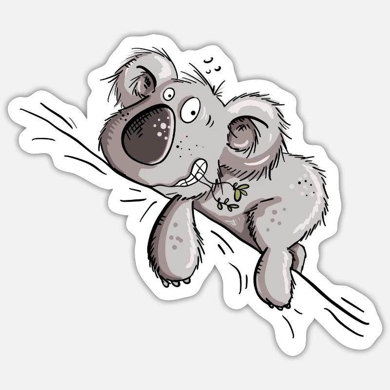 Funny Koala Bear - Sticker size S (10 x 10 cm) - white matte