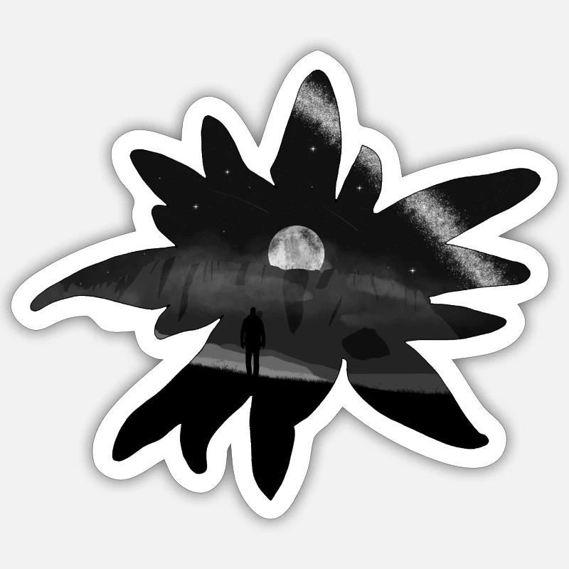 Edelweiss - Sticker taille S (10 x 10 cm) - blanc mat