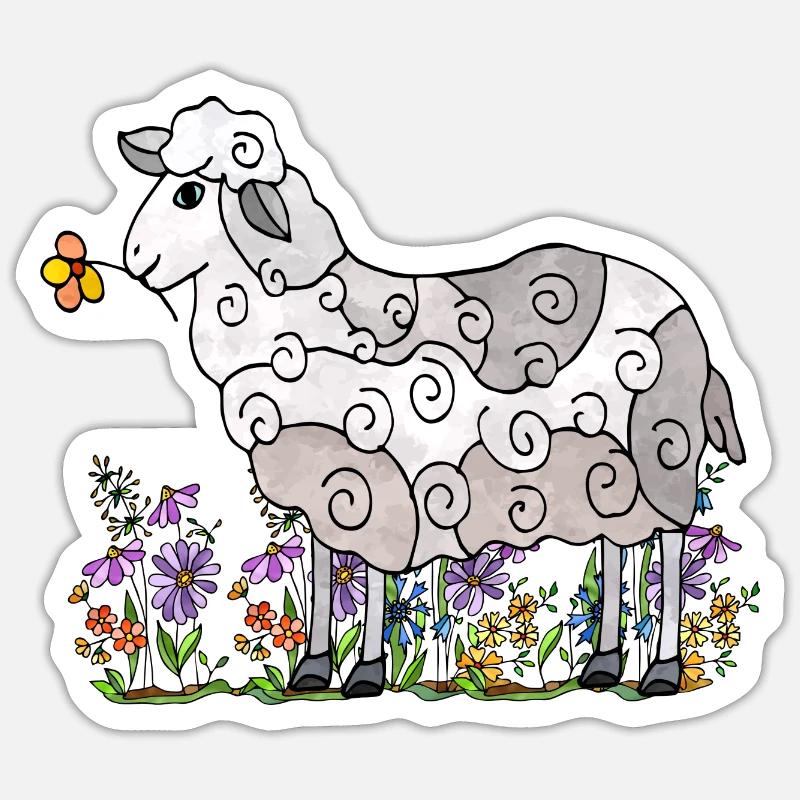 Sheep - Sticker size S (10 x 10 cm) - white matte