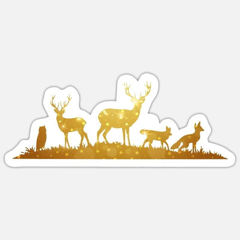 Wald-Silhouette Forest Silhouette - Sticker size S (10 x 10 cm) - white matte
