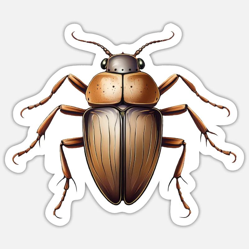Coléoptère rampant effrayant - Sticker taille S (10 x 10 cm) - blanc mat