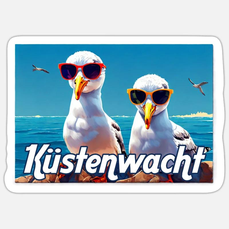 Coast Guard Seagulls - Sticker size S (10 x 10 cm) - white matte