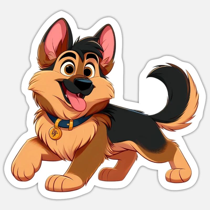Deutscher Schäferhund 2 Sticker Größe S (10 x 10 cm)