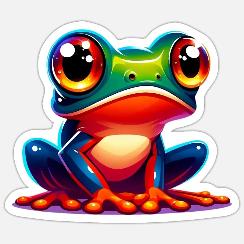 Frog - Sticker size S (10 x 10 cm) - white matte