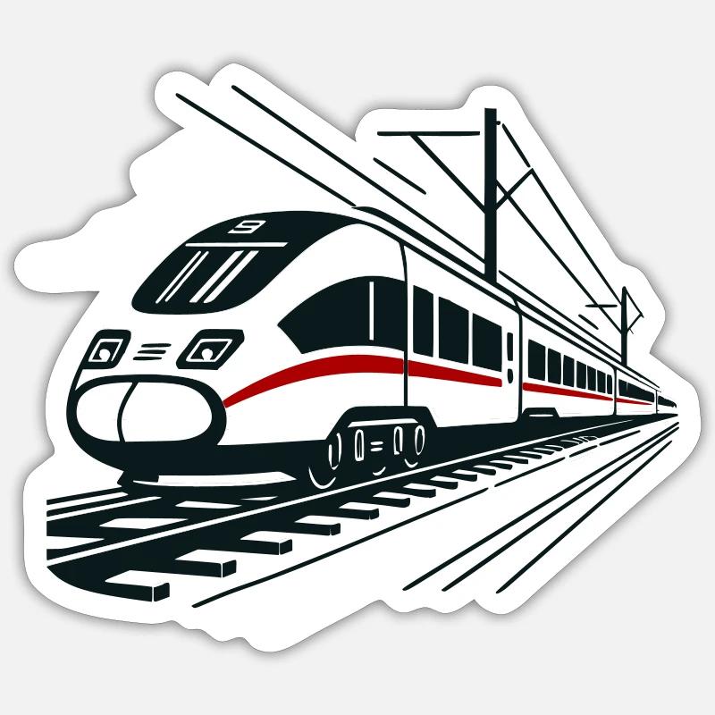 High speed train - Sticker size S (10 x 10 cm) - white matte