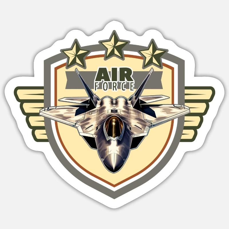 AIR FORCE - Sticker size S (10 x 10 cm) - white matte