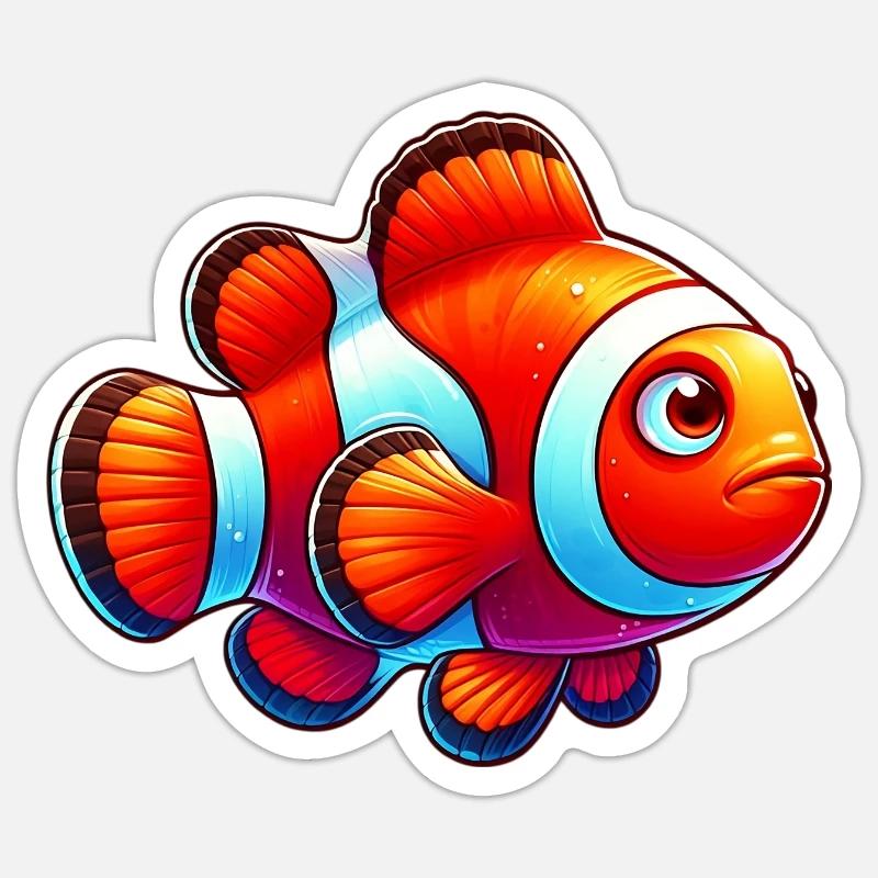 Poisson-clown Sticker taille S (10 x 10 cm)