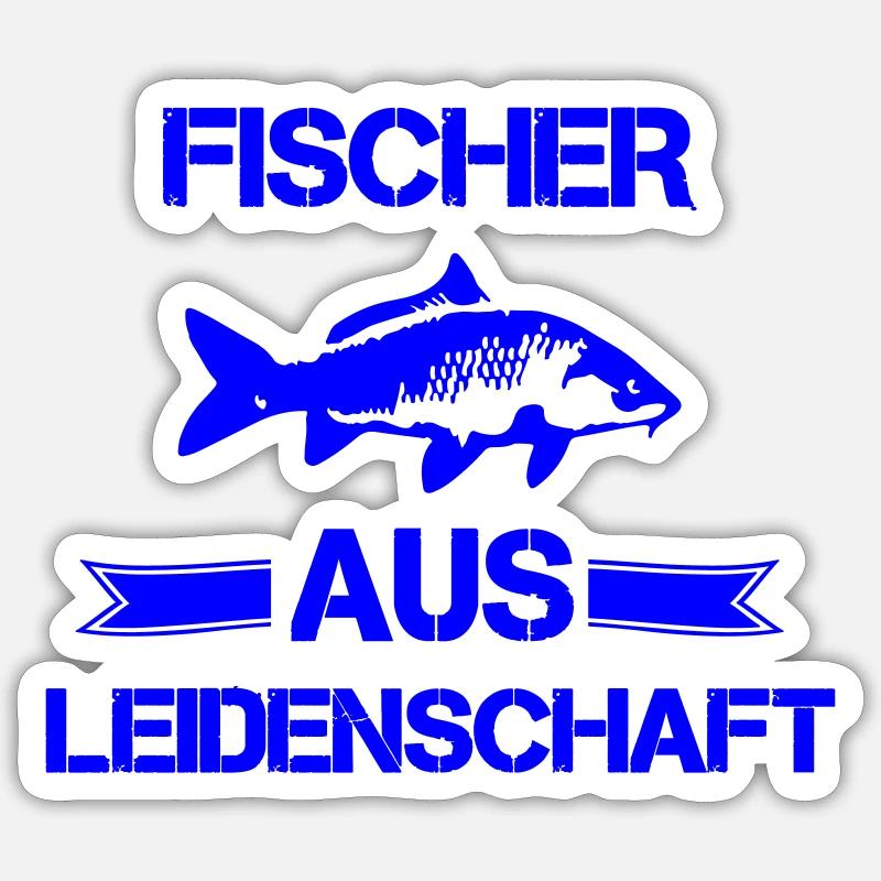 Des pêcheurs passionnés - Sticker taille S (10 x 10 cm) - blanc mat