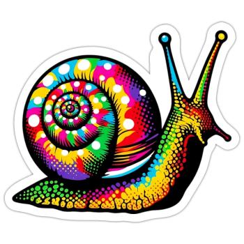 Schnecke - Sticker Größe S (10 x 10 cm) - Mattweiß - Vorne