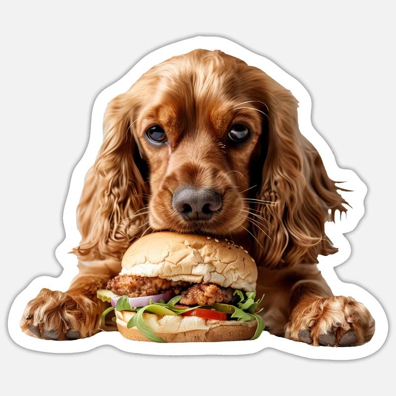 Cocker Spaniel - Sticker Größe S (10 x 10 cm) - Mattweiß