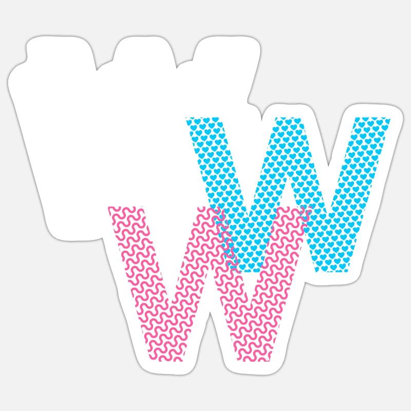 W Buchstabe - Sticker Größe S (10 x 10 cm) - Mattweiß