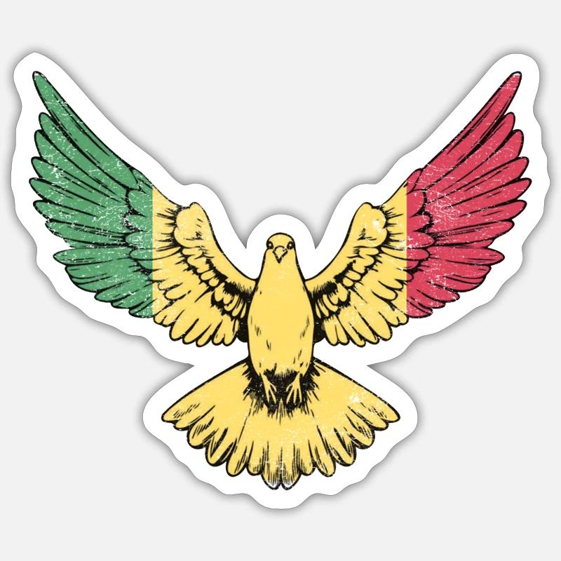 Colombe du Mali - Solidaire du Mali - Sticker taille S (10 x 10 cm) - blanc mat