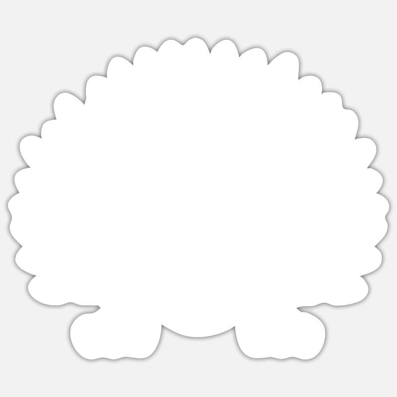 Stachelschwein - Sticker Größe S (10 x 10 cm) - Mattweiß