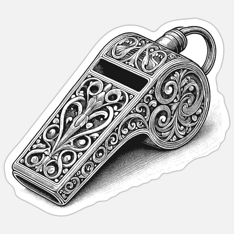 Siffler - Sticker taille S (10 x 10 cm) - blanc mat