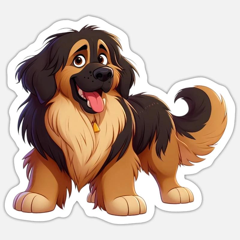 Leonberg 3 - Sticker size S (10 x 10 cm) - white matte