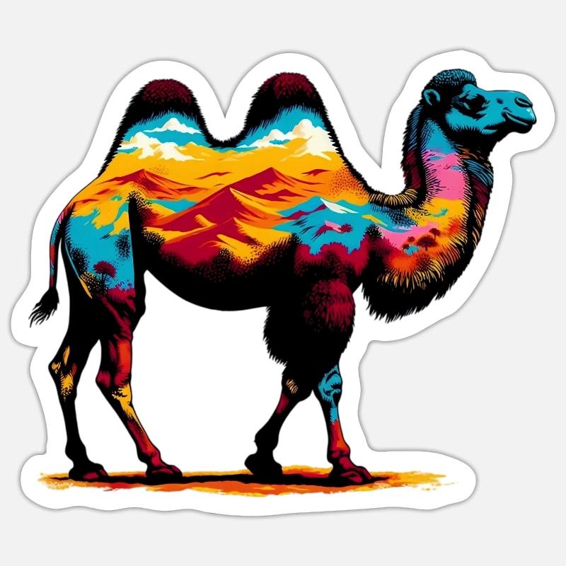 Kamel - Sticker Größe S (10 x 10 cm) - Mattweiß