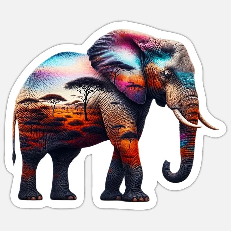 Elephant - Sticker size S (10 x 10 cm) - white matte