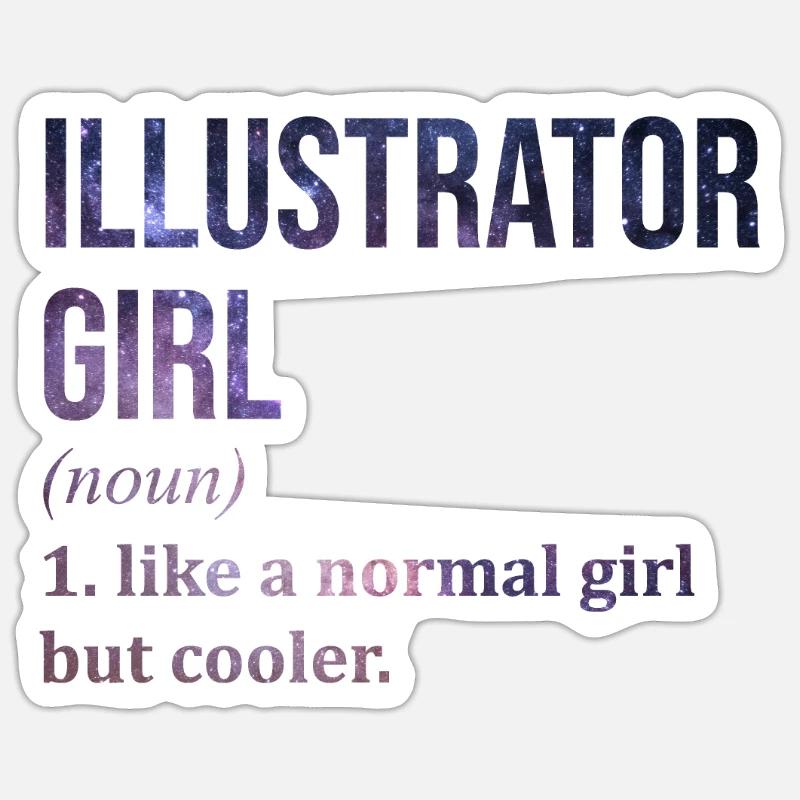 Illustrator - Sticker Größe S (10 x 10 cm) - Mattweiß