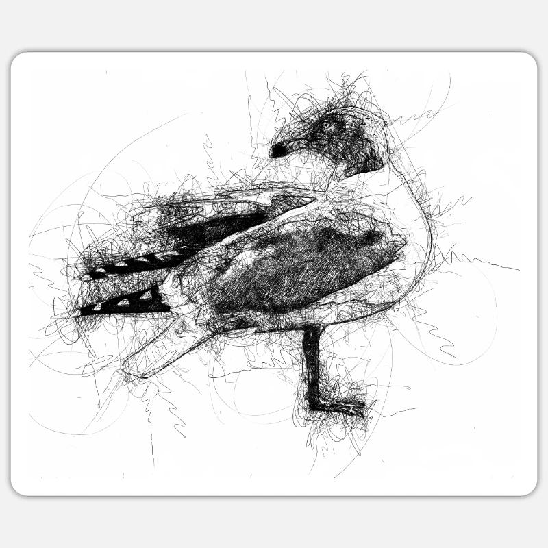 Mouette - Sticker taille S (10 x 10 cm) - blanc mat