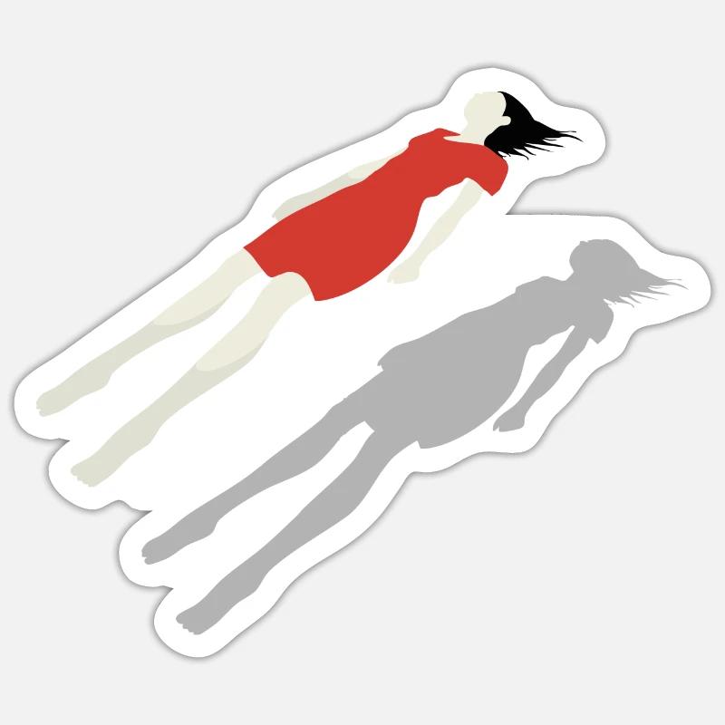 Das schwebende Moment - Sticker Größe S (10 x 10 cm) - Mattweiß
