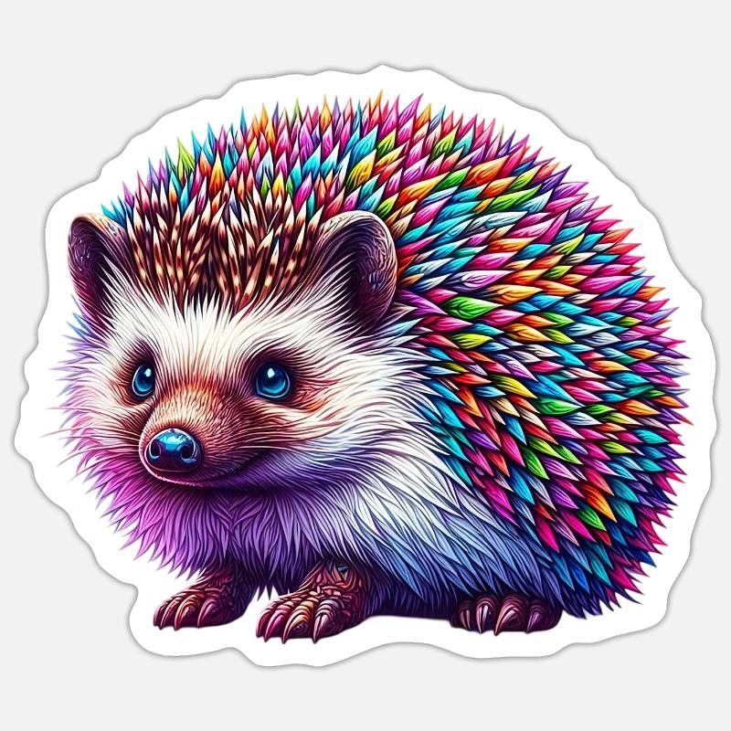 Hérisson - Sticker taille S (10 x 10 cm) - blanc mat