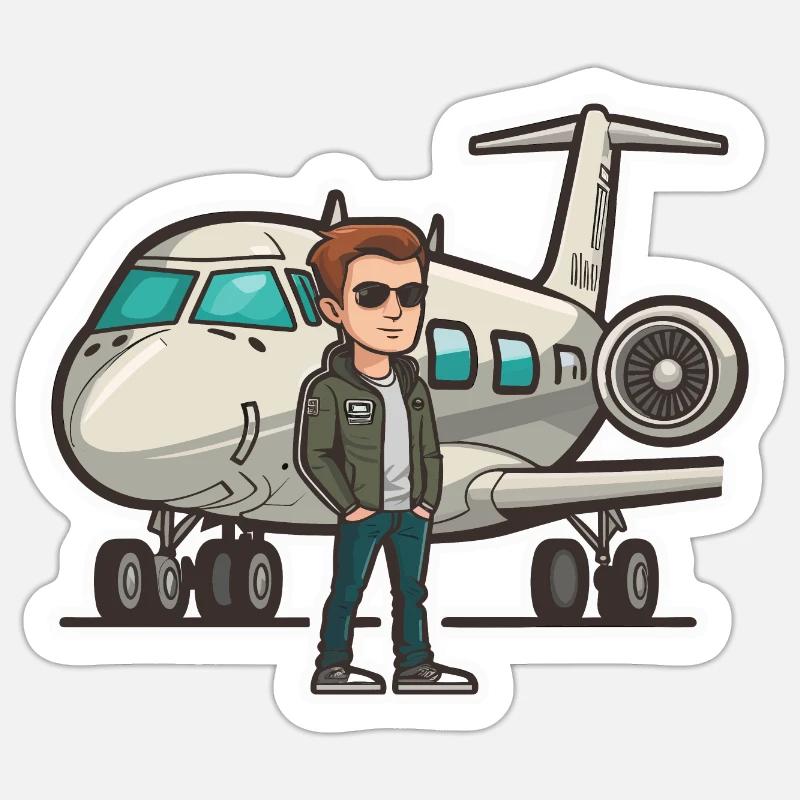 Skybound Dreams : Une personne debout devant un P - Sticker taille S (10 x 10 cm) - blanc mat