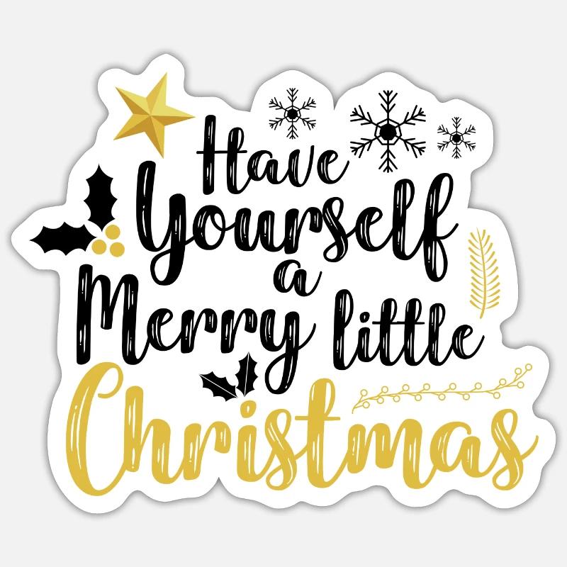 PASSEZ UN JOYEUX PETIT NOËL - Sticker taille S (10 x 10 cm) - blanc mat