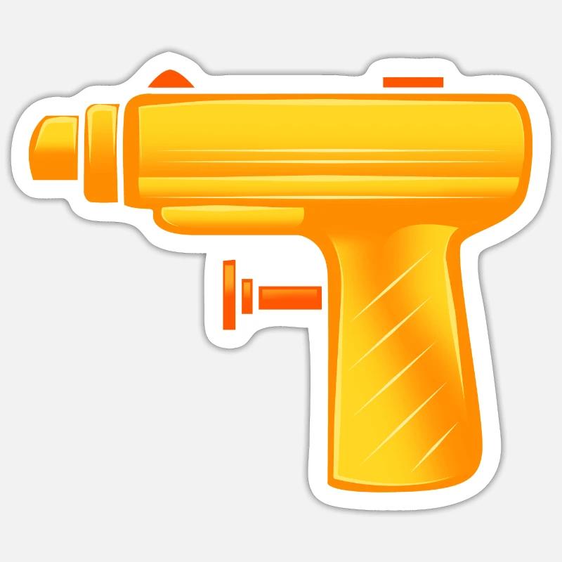 Pistolet à eau - Sticker taille S (10 x 10 cm) - blanc mat