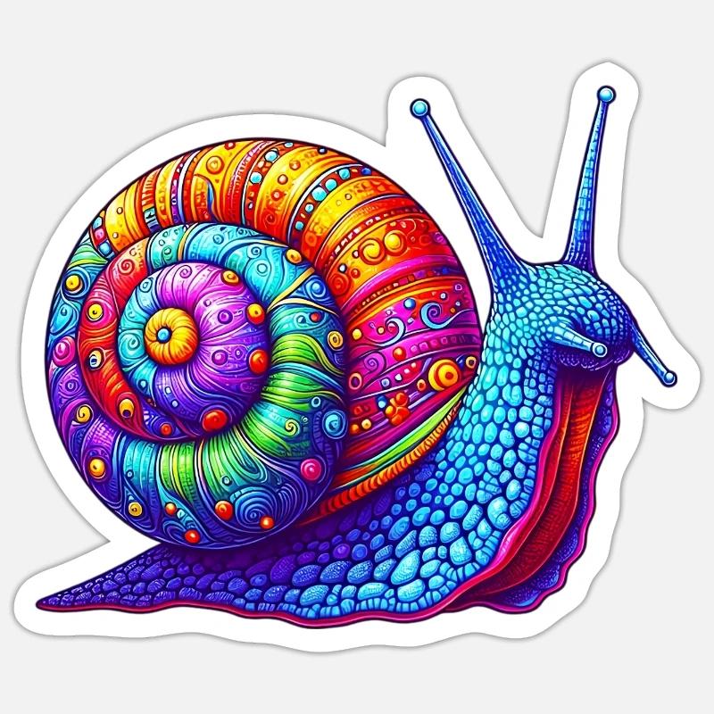 Escargot - Sticker taille S (10 x 10 cm) - blanc mat