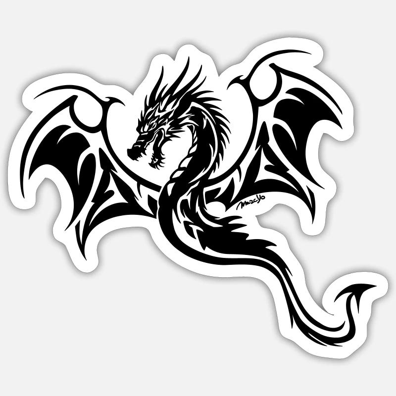 Stammes-Drache Sticker Größe S (10 x 10 cm)