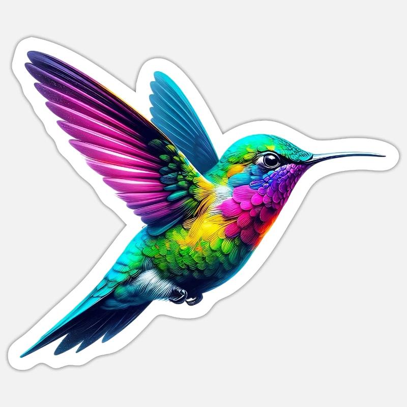 Colibri - Sticker taille S (10 x 10 cm) - blanc mat