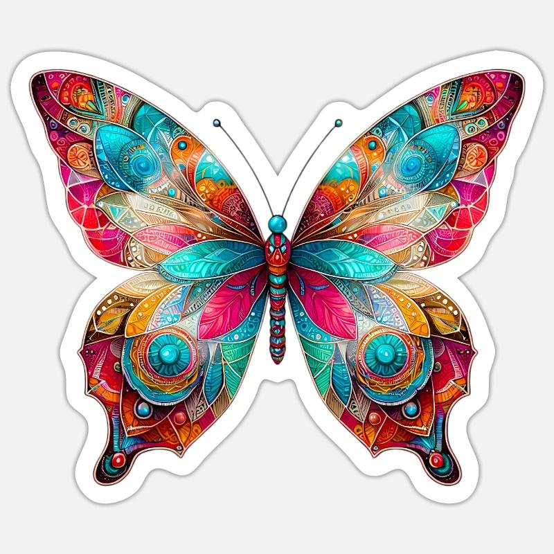 Butterfly - Sticker size S (10 x 10 cm) - white matte