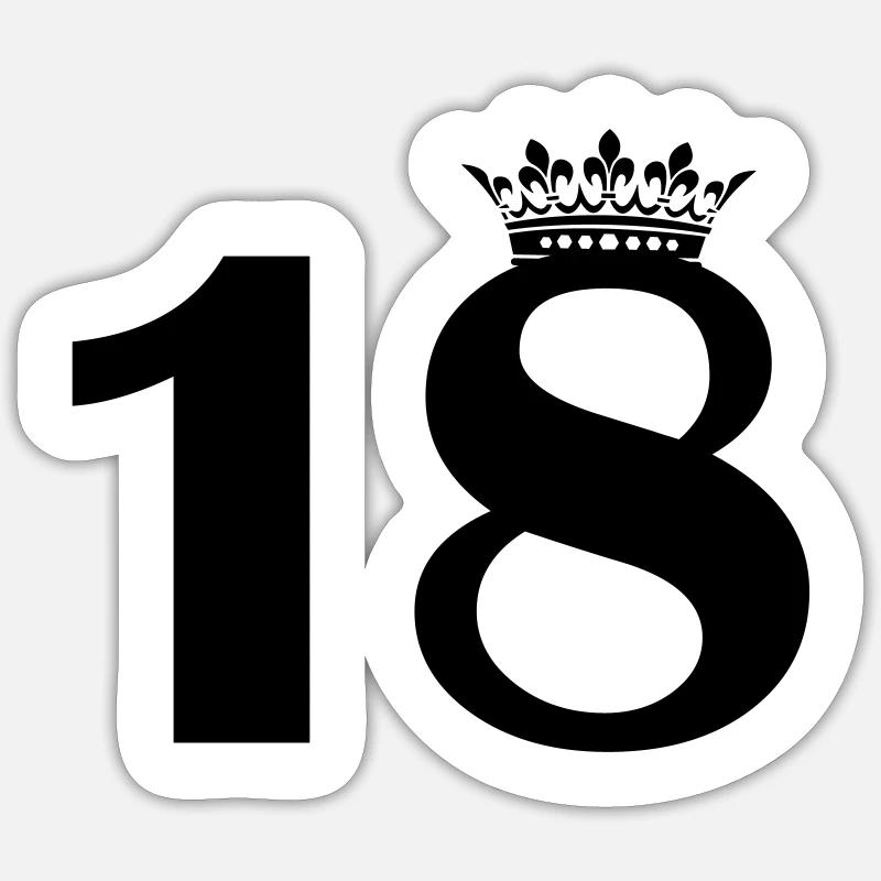 18 krone - Sticker Größe S (10 x 10 cm) - Mattweiß