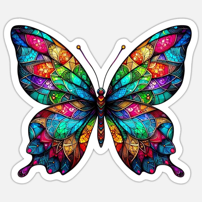 Butterfly - Sticker size S (10 x 10 cm) - white matte