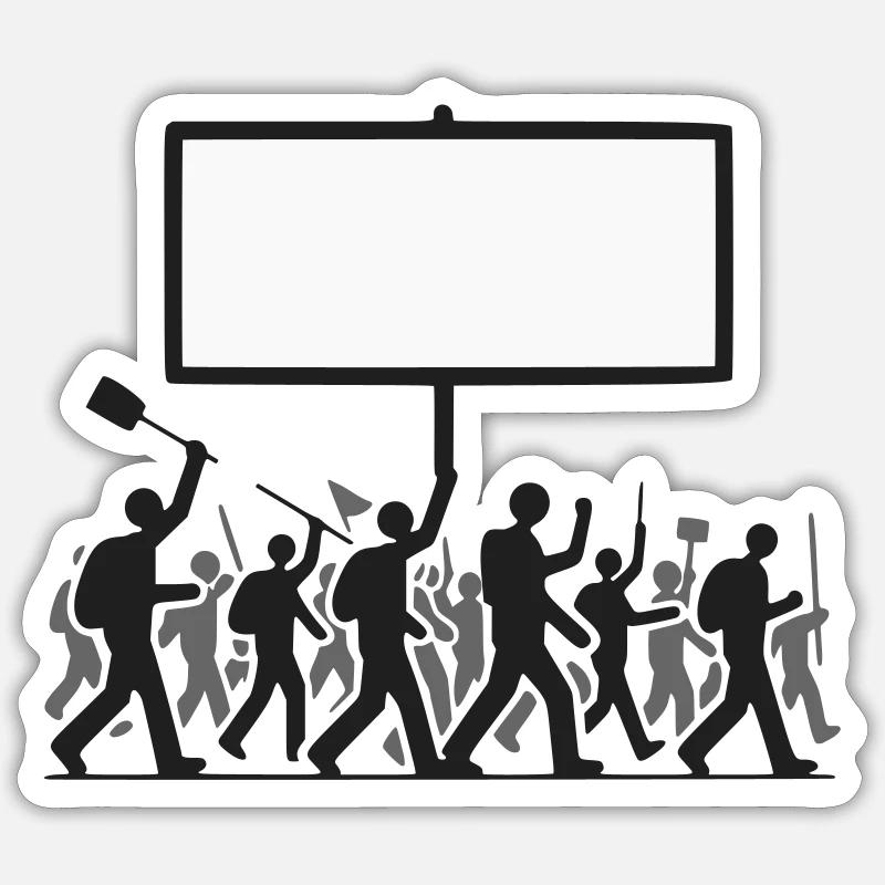 Demonstration - Sticker size S (10 x 10 cm) - white matte