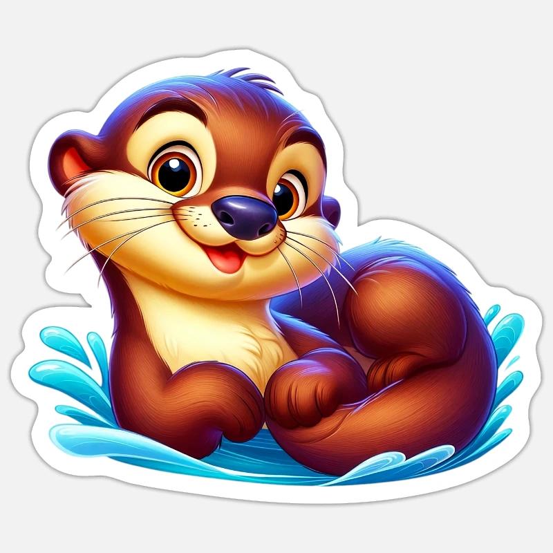 Otter - Sticker size S (10 x 10 cm) - white matte
