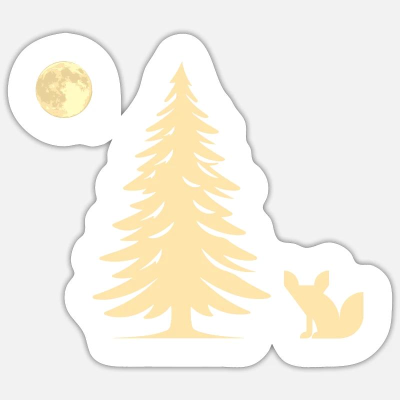 Fuchs im Wald - Geschenkidee - Sticker Größe S (10 x 10 cm) - Mattweiß