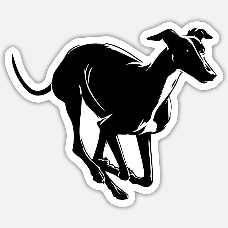 Lévrier Sticker taille S (10 x 10 cm)