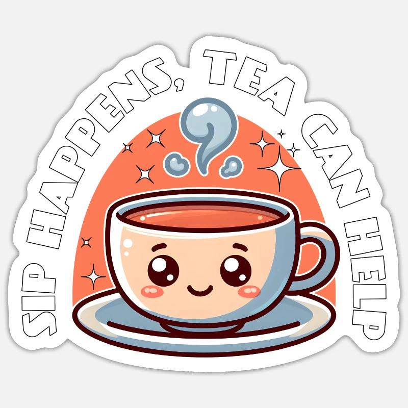 SIP HAPPENS, TEA CAN HELP Sticker size S (10 x 10 cm)